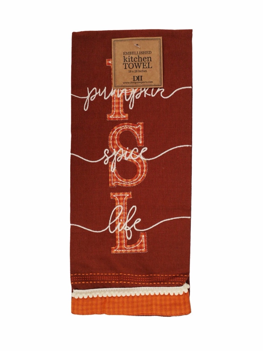 ✨ NWT Design Imports Embellished Pumpkin Spice Kitchen Towel 🎃🍂